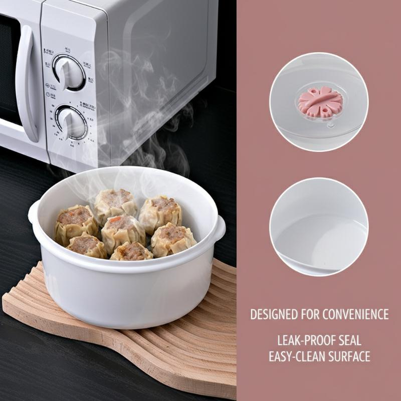 Bao Steamer Bamboo - وعاء طهي الأرز بالمايكروويف وصندوق تبخير