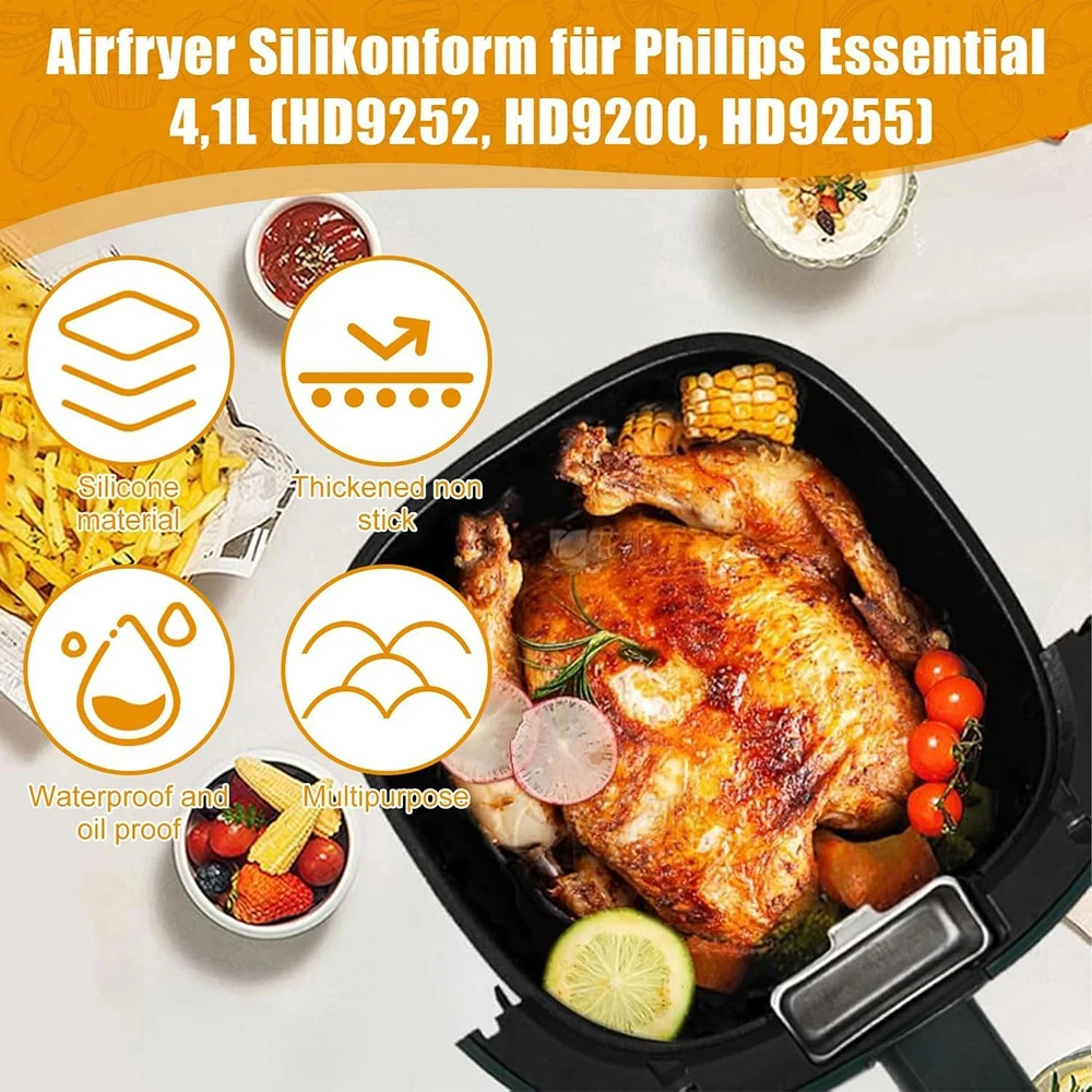 قالب سيليكون مقاس 17 سم للاستخ - مراجعة Philips Air Fryer Hd9252 وسعره