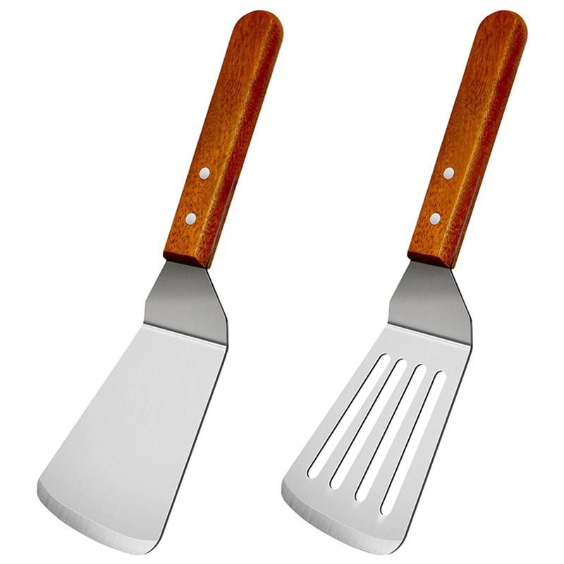 ملعقة مشقوقة بمقبض خشبي ، ملاع - مراجعة Okonomiyaki Spatula وسعره