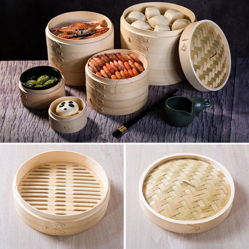 مبخرة من الخيزران بغطاء للطبخ  - مراجعة Bao Steamer Bamboo وسعره